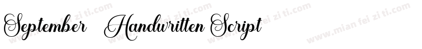 September   Handwritten Script Font字体转换